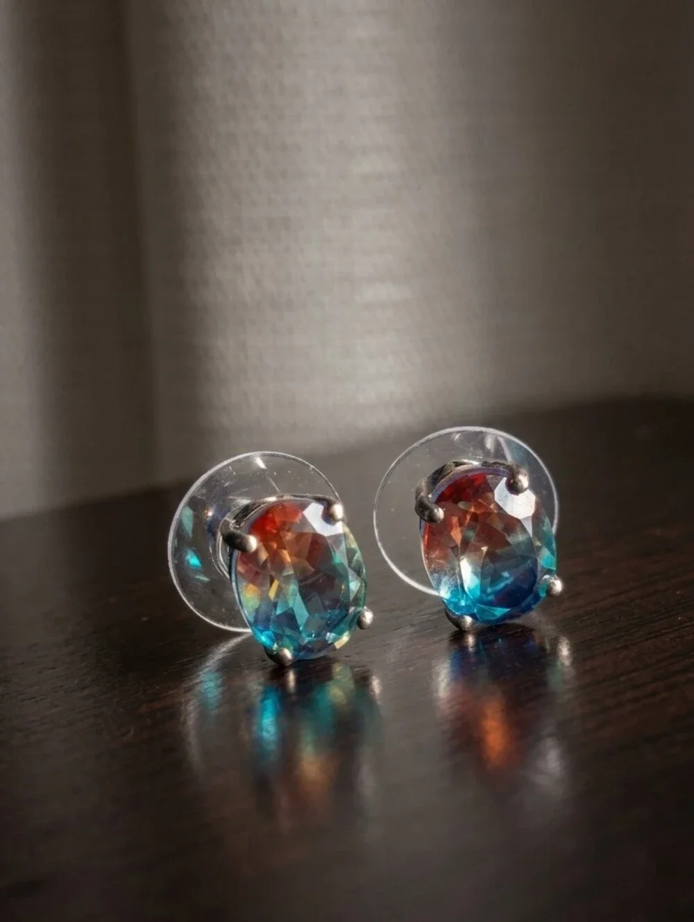 Aqua Terra Costa Quartz Platinum Over 925 Solitaire Stud Earrings 4.50 CTW